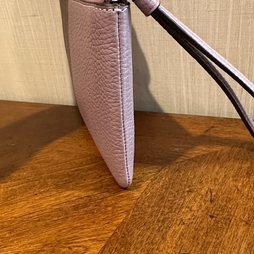 COACH Jasmine Leather Zip Wristlet in Dusty Lilac - Picture 4 of 9